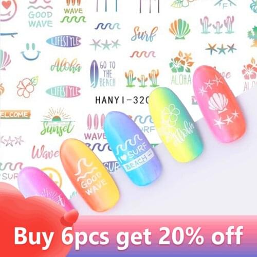 Nail Art Stickers Flower Cat Floral Design Summer Nails Polish Manicure Gel Accessories Women Nail Art Tips Decoration