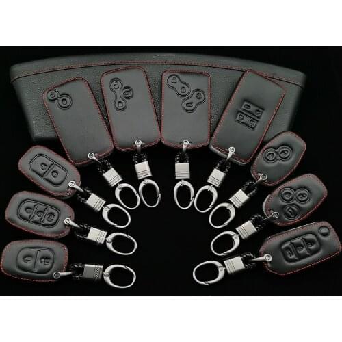 Genuine Leather Car Key Case Smart Key Cover For Renault Clio Logan Megane 2 3 Koleos Scenic Key Card Bag 4 Button Key Shield