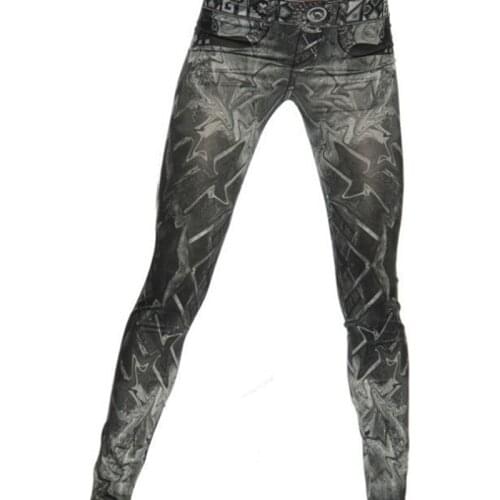 2020 New Fashion Slim Women Leggings Plush Lined Winter Faux Denim Jeans Leggings Fitness Leggings High Waist Pencil Pants