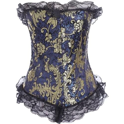 Overbust Bustier Corsets Gothic Lace Up Binders and Shapers Body Shapewear Women Sexy Slimming Waist Trainer S-6XL