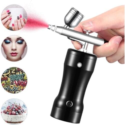 Professional Airbrush Kit 0.4mm 20CC Fluid Cup Single Action Airbrush Spray Gun and USB Rechargeable Air Compressor for Model