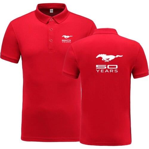 2021 New Summer Short-sleeve Polo Homme High Quality Cotton Fashion Mustang logo Print Polo Shirt Casual Business Camisa Polo