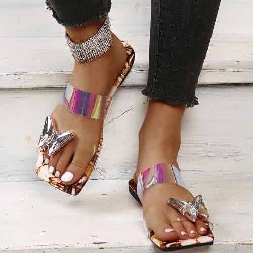 Transparent PVC Women Shoes Women Sandals 2021 Summer New Double Layer Style Bowknot Fashion Flip Flops Outdoor Beach Sandals