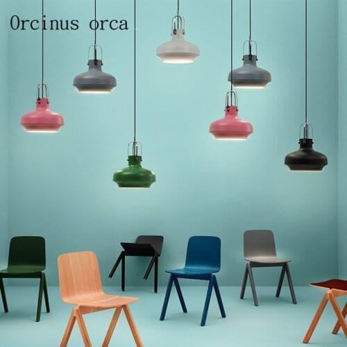 Nordic minimalist modern chandelier dining room American style industrial wind aluminum single head Chandelier free shipping