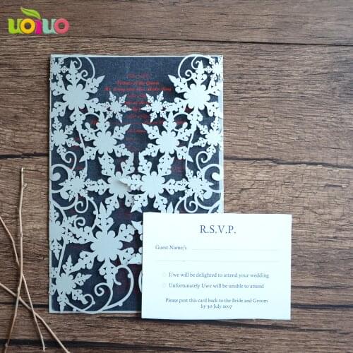 European snowflake shaped wedding invitation card laser cut folk art handmade party wedding invitation card