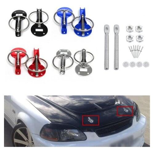 4 color Pair Universal Cars Aluminum Alloy Mount Hood Pin Bonnet Lock Kit Automobile Refitting Kit Car Styling Accessaries