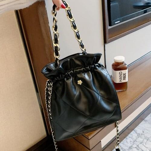 Fashion casual buckets bag designer women shoulder bags luxury pu crossbody bag large capacity messenger bag simply purses