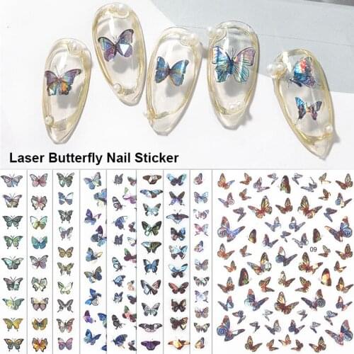 1sheet nail sticker butterfly flower water transfer decal sliders for Nail Art decoration tattoo manicure envelopes tools