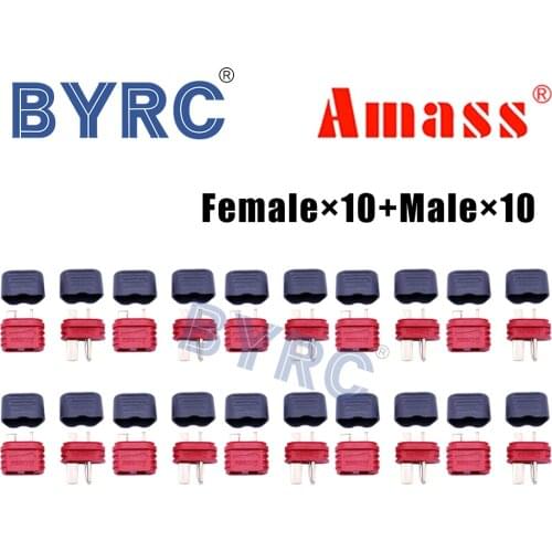 10 pairs Amass new slip sheathed T plug Deans connector For RC Lipo Battery
