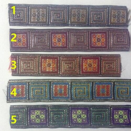 3.3cm nation style check pattern jacquard ribbon, nylon and metallic yarn weaving,XERY191221C