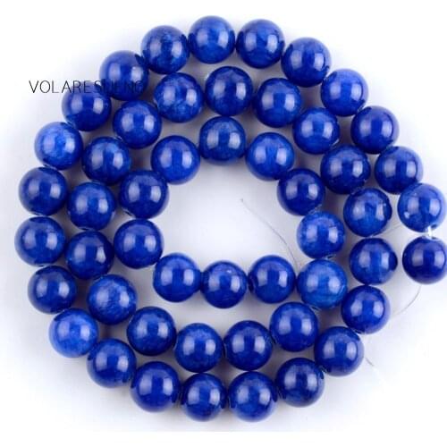 4/6/8/10/12mm Natural Gem Blue Chalcedony Aquamarin Angelite Strand Stone Beads Round Loose Spacer Beads For Jewelry Making DIY