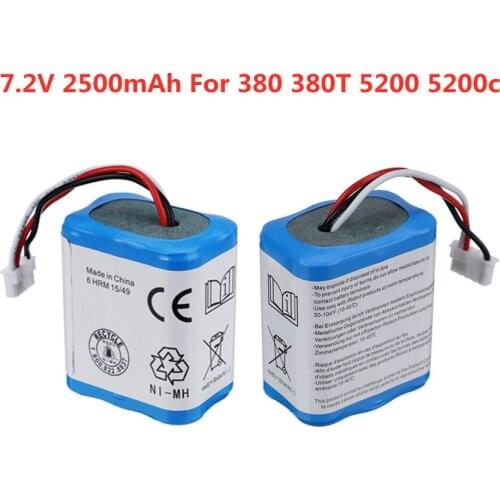 7.2V 2500mah Battery for iRobot Roomba Braava 380 380T Mint 5200c Ni-MH 7.2v 2500mAh 2.5Ah Rechargeable battery 1Pcs
