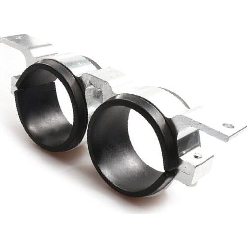 Aluminum Car Dual Fuel Filter Pump Bracket Mount Clamp Cradle with Rubber Slip Silver Fit for the 60mm Motorsport