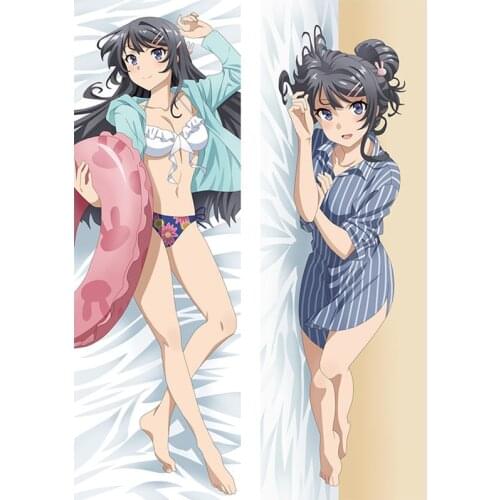 Anime Rascal Does Not Dream of Bunny Girl Sakurajima Mai Koga Tomoe Hugging Body Pillow Case Pillow Covers Manga Otaku Gifts