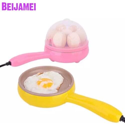 Beijamei Multifunction household mini egg Pancakes Electric Fried Frying Steak Pan Non-Stick Boiled boiler eggs steamer