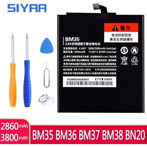 BM35 BM36 BM37 BM38 BN20 Battery For Xiaomi Mi 4C 5C 4S 5S Plus Mi4C Mi5S Mi5C Replacement Lithium Polymer Bateria + Free Tools