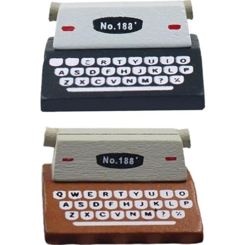 Wooden Typewriter Memo Clip Stand Photo Holder Photo Stand Card Paper Note Clip Wedding Place Name Card Holders Creative Vintage