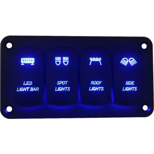 Custom Diy Aluminum 4 way gang rocker switches panel mount holder with 4 screws