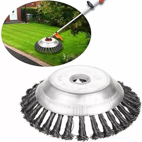 Steel Wire Wheel Landscaping Rotary Weed Brush 8 inch Joint Twist Knot Steel Wire Wheel Brush Disc Garden cutting machine part