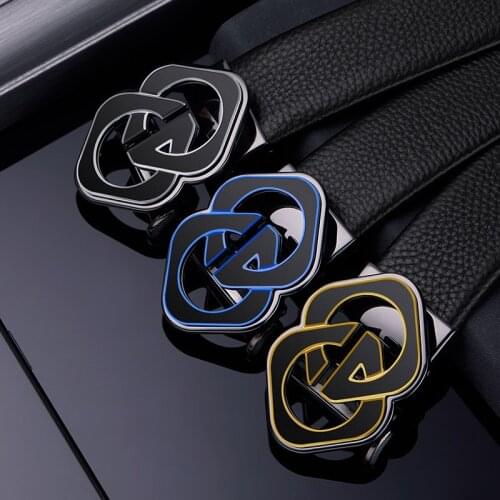 Leather auto buckle belt business personality fashion pants belt