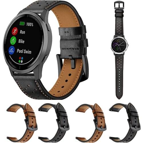 Leather Strap For Garmin Venu GarminMove 3 GarminActive S Vivoactive 4 4S Garmin 245 645 Band Sport Bracelet 20mm 22mm Watchband
