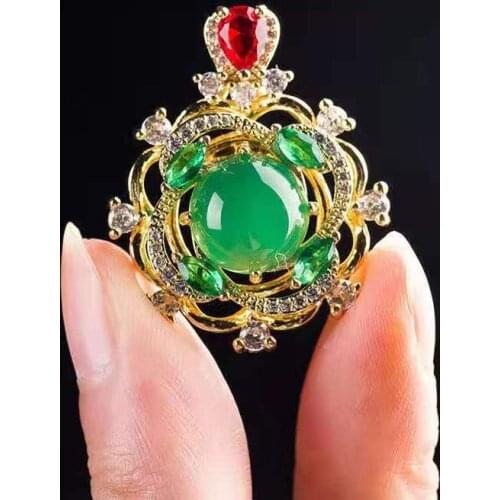 Natural Jade Chrysoprase Pendant Necklace Women Men Green Chalcedony Jades Stone Silver 925 Jewelry Amulet Gifts Fashion Charms