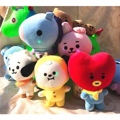 Hot New Kpop Korean Baby Light Glowing Dog Rabbit Children Toys For Girl Kids Birthday Gift Baby Plush Doll 18*23CM Fans Gift