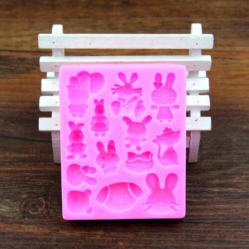 Luyou 3D Bunny Chocolate Mold Fondant Cooking Tools Silicone Fondant Paste Mold DIY Cake Decorating Tools FM456