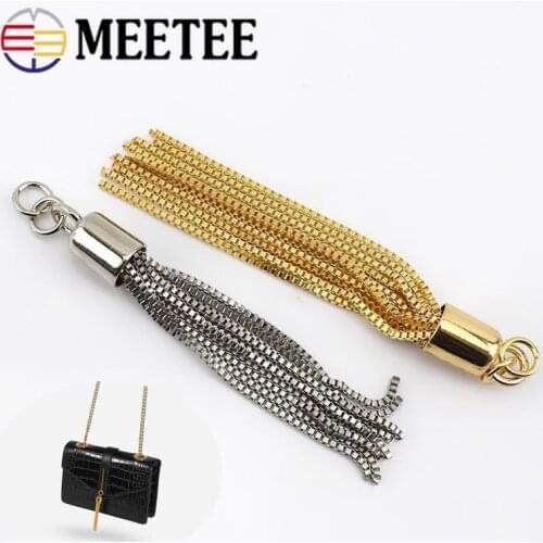 Meetee 5pcs 95mm Metal Jewelry Tassel Hang Buckle Keychain Chain Stopper Pendant Hook DIY Bag Hardware Accessories TF004