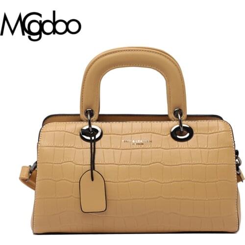 Mgcdoo Fashion Boston Handbag PU Leather Shoulder Bag Simple Messenger Bag High Quality Women Tote Bags