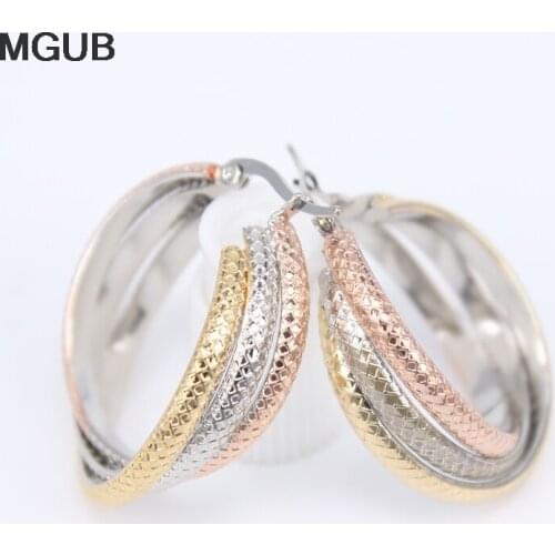 2020 High quality Stainless Steel Circle Hoop Earrings With Gold Color Simple Earring For Women Jewelry LH808