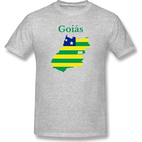 State Of Goias Map Flag Brazil Mens Basic Short Sleeve T-Shirt Vintage R282 T-shirts USA Size