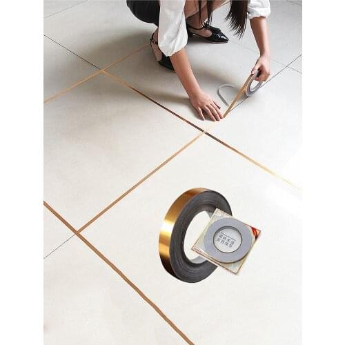 Tile Beauty Seam Sticker Wall Gap Decoration Self-adhesive Waterproof Living Room Floor Sticker Floor Gold Foil Line