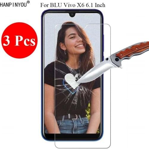 3 Pcs/Lot New 9H 2.5D Tempered Glass Screen Protector For BLU Vivo X6 6.1" Protective Film + Clean Tools