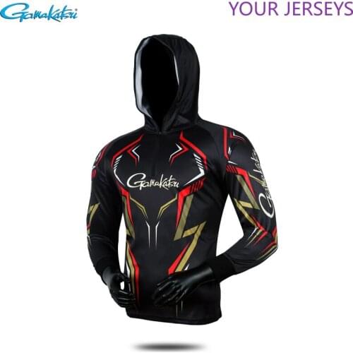 Gamakatsu Fishing Clothing Long Sleeve Summer Quick-Drying Clothes Breathable Anti-UV Sun Protection TShirt Hooded Fishing Shirt
