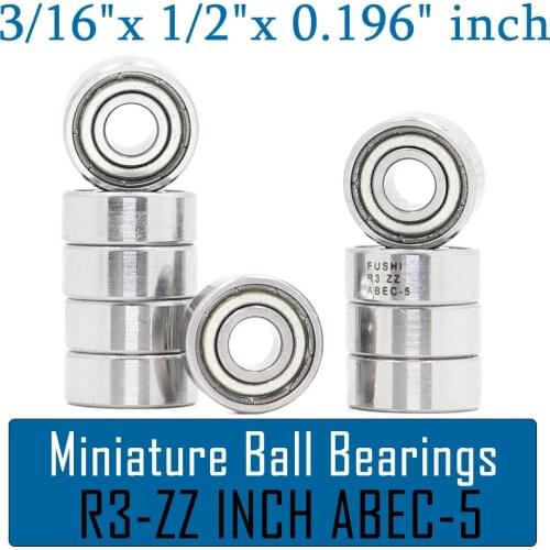 R3ZZ Bearing ABEC-5 ( 10 PCS ) 3/16"x1/2"x0.196" inch Miniature R3 ZZ Ball Bearings R3Z For RC Models
