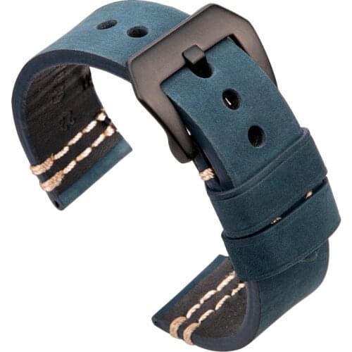 Handmade Cowhide Watch Band 20mm 22mm 24mm Replacement Genuine Leather Watchbands Strap Women Men Vintage Bracelet Accessories