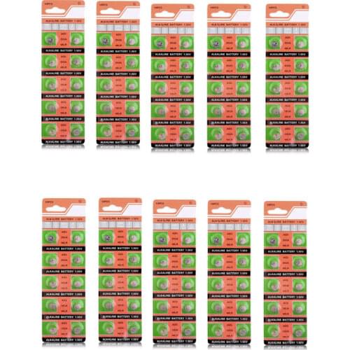 Lot 100pcs AG5 393A LR754 393 SR754 193 546 RW28 1.55V Alkaline Battery Button Coin Cell Batteries For Camera Watch Toys Remote