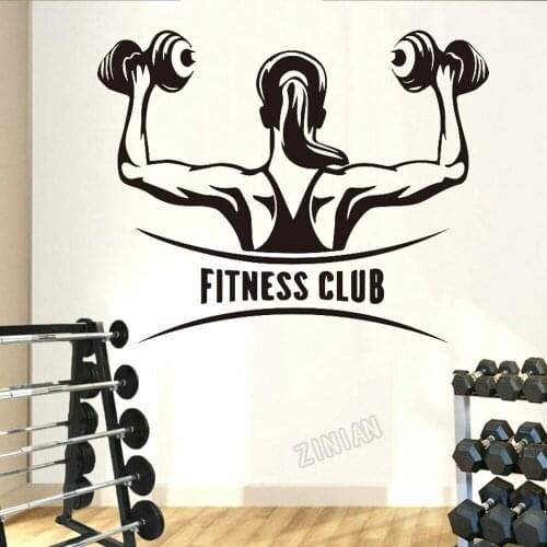 Fitness Club Wall Sticker for Gym Decoration Fitness Exercise Sport Vinyl Wall Decals Nodic Home Decoration Art Murals Y164