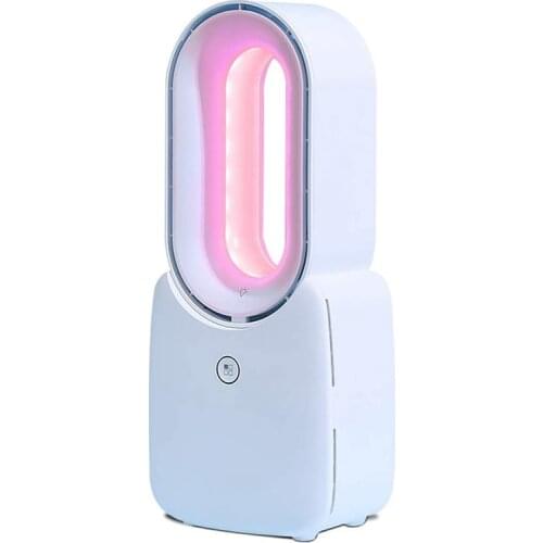 Desk Fan, Bladeless Fan Air Multiplier Cooler Fan, with Press Control 5-Colors Decorative LED Light for Office Home