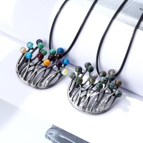 Vintage Long Necklace Women Jewelry Statement necklaces & pendants Color Plant Pendant collares mujer choker kolye bijoux femme