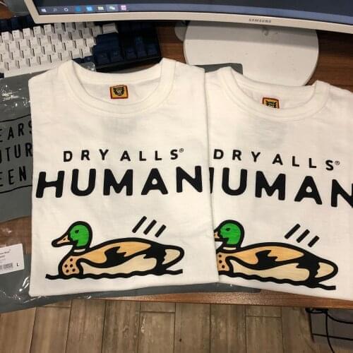 VintageT shirts for women Fashion Nigo Human made Duck Tiger Bear Summer Casual Slub Cotton Men Clothing Streetwear Summer Style