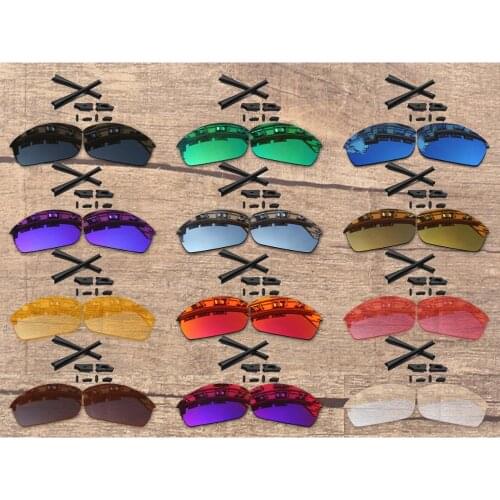 Vonxyz 20+ Color Choices Polarized Replacement Lenses & Nose Pads Ear Socks Rubber Kit for-Oakley Flak Jacket Frame