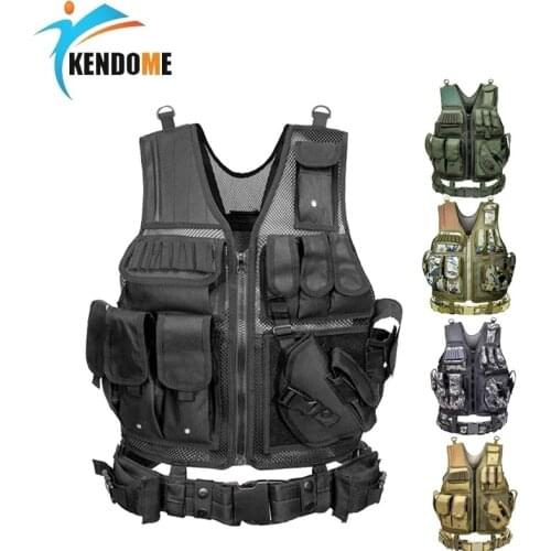 Mens Vest Sleeveless Jacket Fishing Clothes Military Camouflage Tactical Vest Breathable Camping Tourism Outdoor Clothing X004