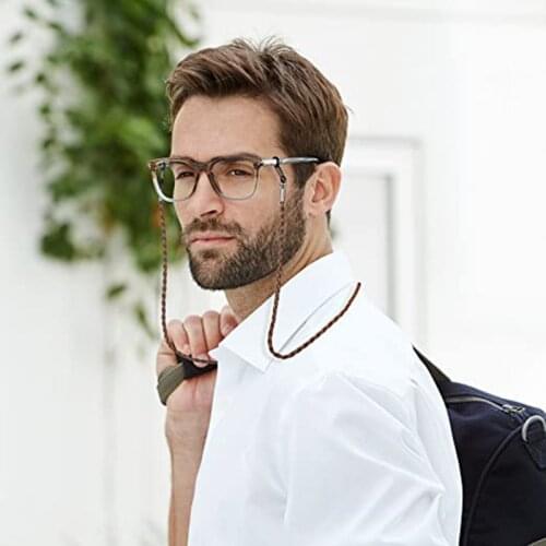 10Colors Men Eyeglasses Mask Holder Strap Pu Leather Glasses Holder Lanyard Chain Cord Necklace Women Eye glasses Strap Landyard