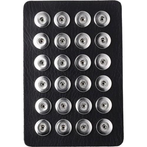 10 Colors fit 24pcs 18MM 12MM Snap Button Jewelry Display PU Leather Ginger Snap Stand Board Jewelry Display Holder