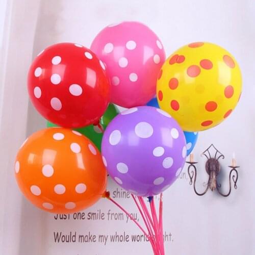 10pcs Candy-colored Polka Dot Latex Balloons Wedding Birthday Party Decorations Inflatable Air Balls Kid Toys 12Inch