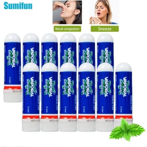 12Pcs Nasal Essential Oils 100% Original Thailand Nasal Inhaler Refresh Cold Cool Herb Ointment Rhinitis Mint Cream Nose Massage