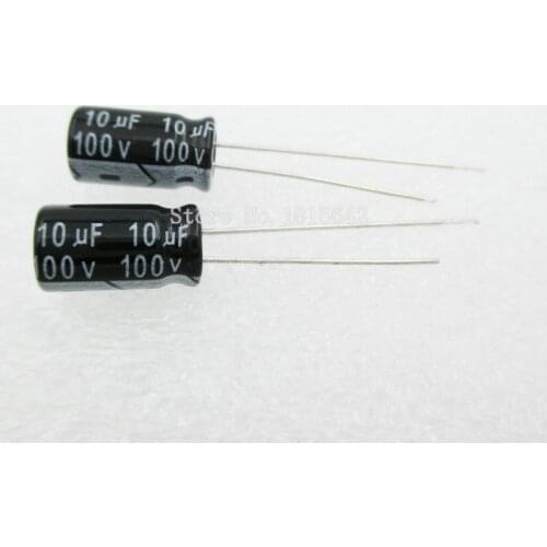 20PCS/LOT 10uF 100V Aluminum electrolytic capacitor 6.3*11 Electrolytic Capacitor 100v 10uf