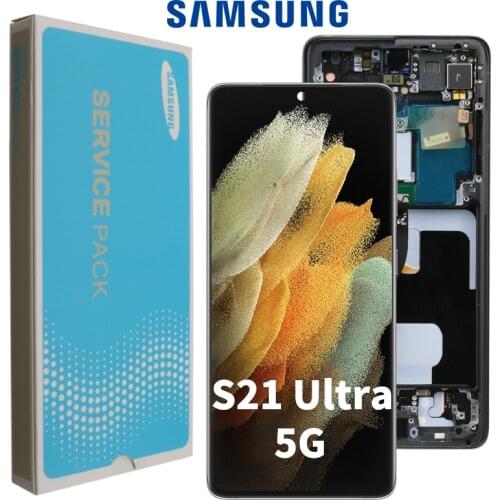 6.8'' New Original For Samsung Galaxy S21 Ultra 5G Lcd G998F G998F/DS with Frame Display Touch Screen Digitizer Assembly Replace